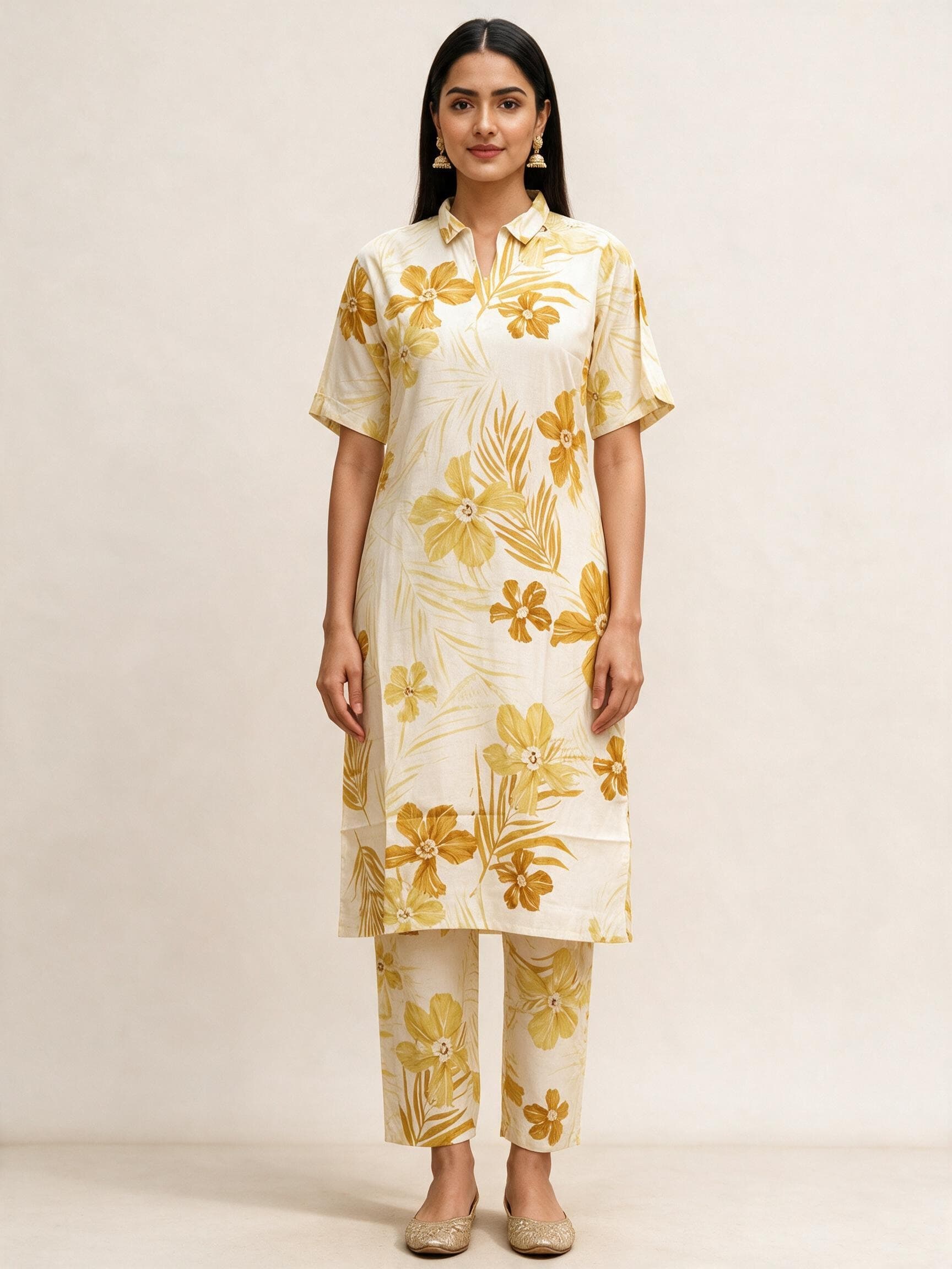 Tropical Floral Collared Co-ord Set