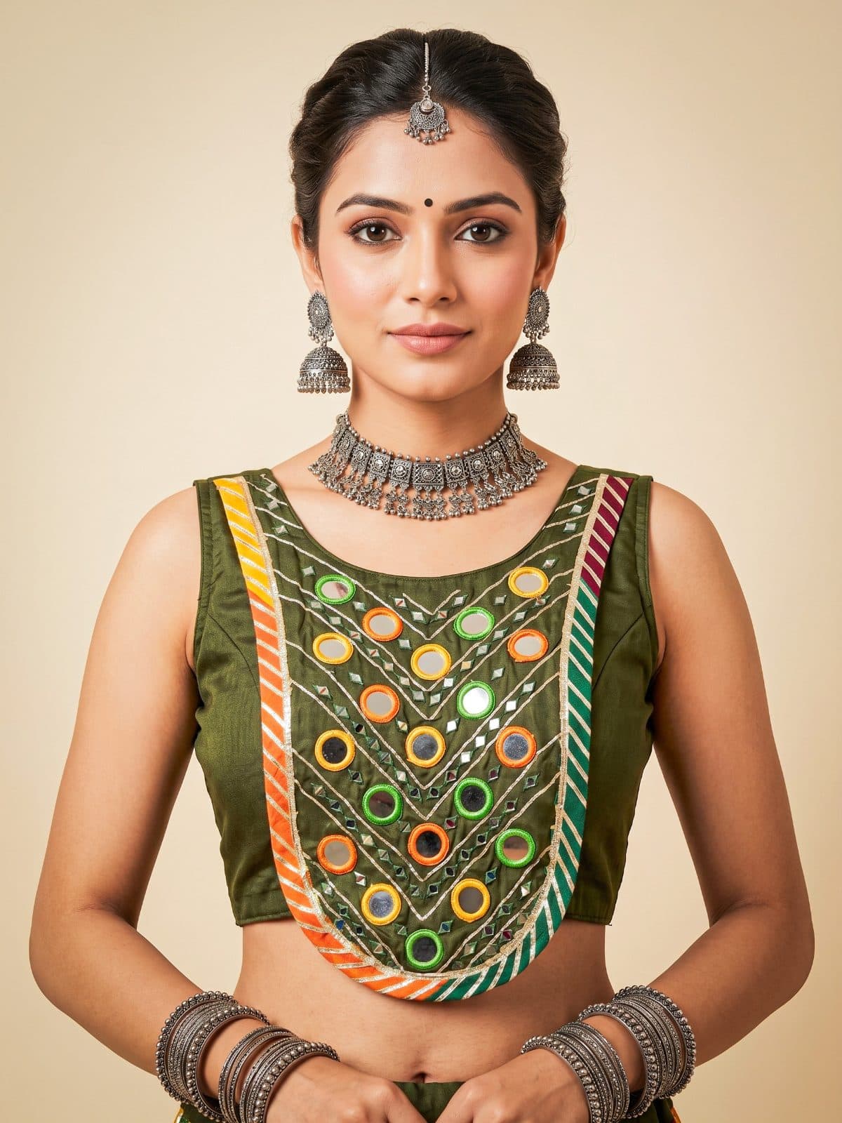 Traditional Mirror Work Navratri Blouse